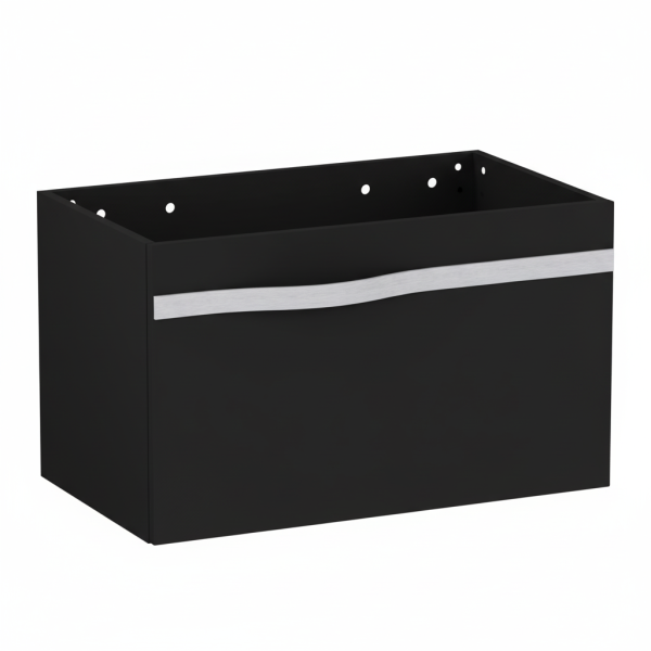 Szafka pod umywalkę VOG 69 cm czarny mat z uchwytem stalowym bez umywalki 800877