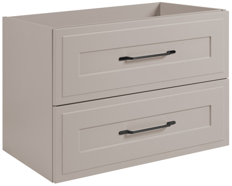 Szafka pod umywalkę w stylu klasycznym, kaszmir, 80 x 46 cm, uchwyt czarny 1059895