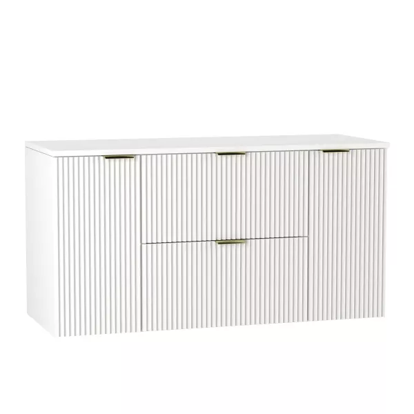 Szafka pod umywalkę z 2 drzwiami i 2 szufladami 120 cm Czarny Willy 925452