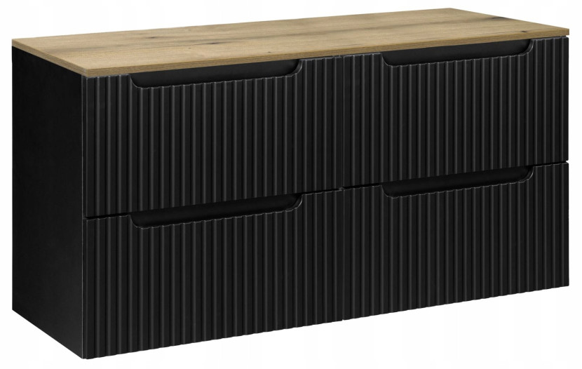 Szafka pod Umywalkę z Blatem 120 cm RYFLE NOVA BLACK 232804