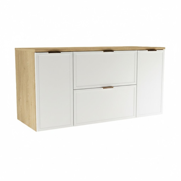 Szafka pod Umywalkę z Blatem 120cm 2D2S Fronty Ramka Cremona / Biały 959093