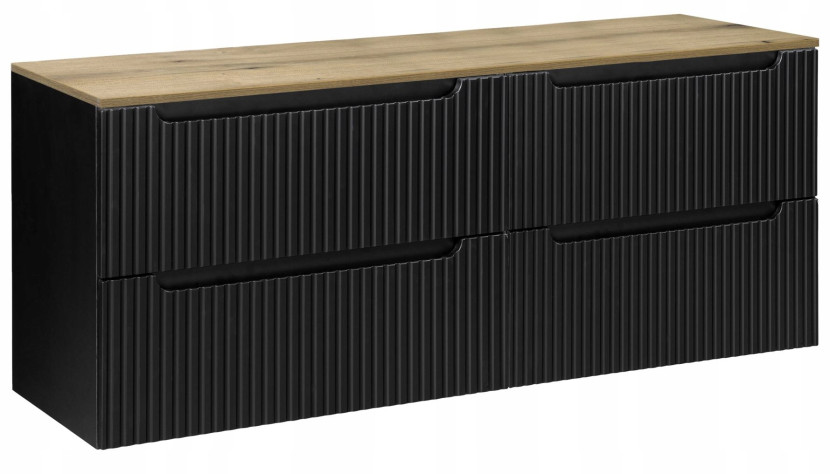 Szafka pod Umywalkę z Blatem 160 cm RYFLE NOVA BLACK 232803