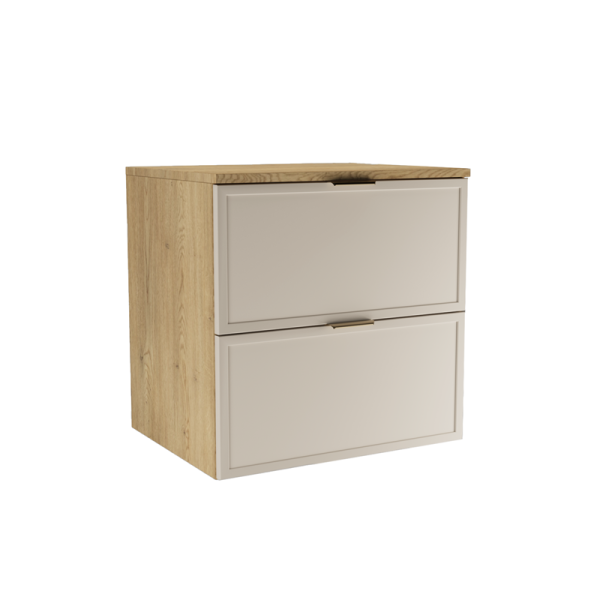 Szafka pod Umywalkę z Blatem 60cm Fronty Ramka Dąb Cremona / Kaszmir 947176
