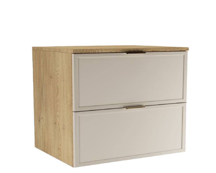 Szafka pod Umywalkę z Blatem 80cm Fronty Ramka Dąb Cremona / Kaszmir 947185