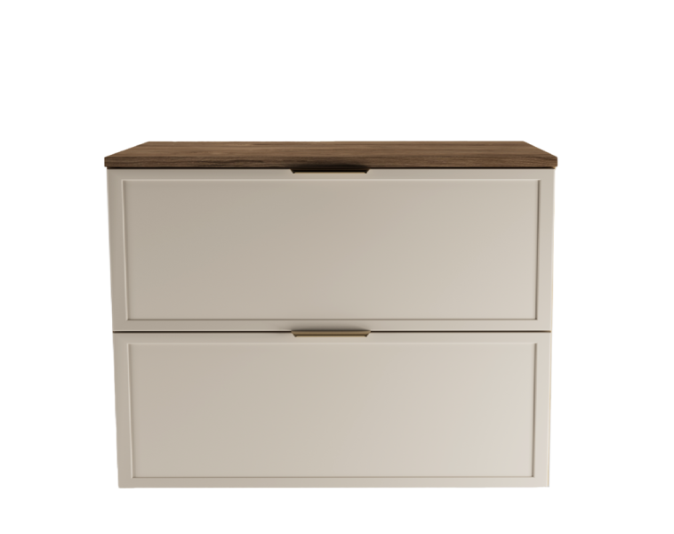Szafka pod Umywalkę z Blatem 80cm Fronty Ramka Dąb Orzech / Kaszmir 947186