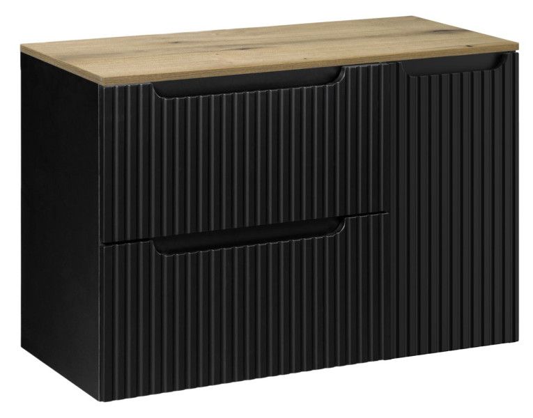 Szafka pod Umywalkę z blatem dąb 90 cm RYFLE NOVA BLACK 232710