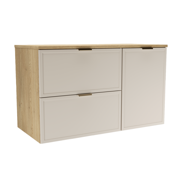 Szafka pod Umywalkę z Koszem 100cm Fronty Ramka Dąb Cremona/Kaszmir 947178