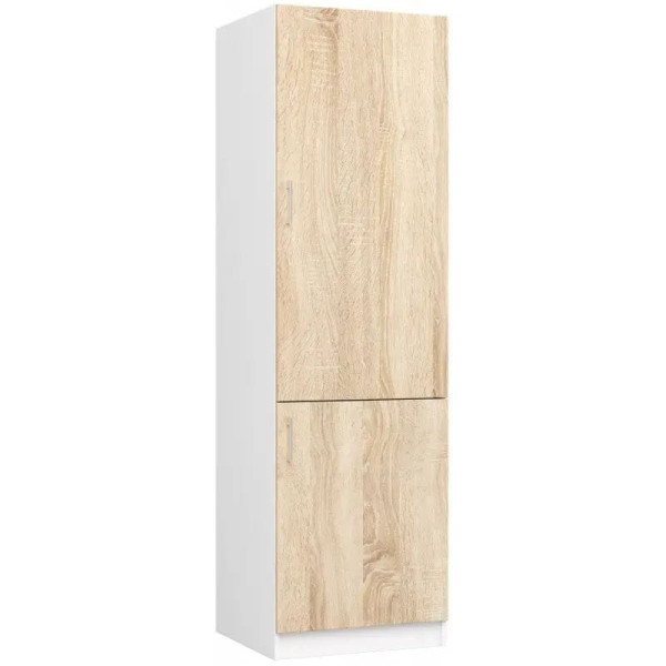 Szafka pod zabudowę lodówki, SARA, 60x55x205, biel, dąb sonoma | TYLETEGOTU 989066