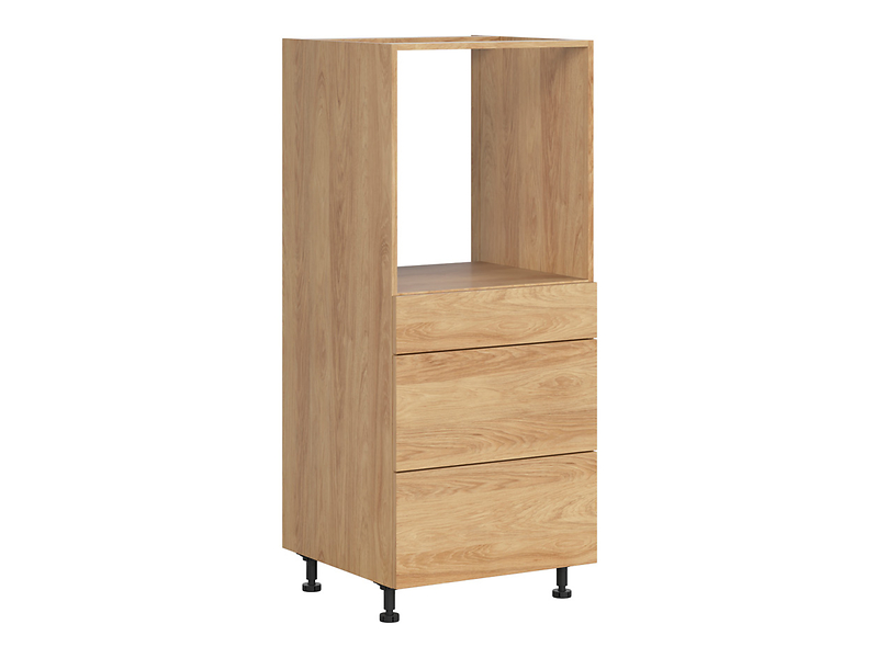 Szafka pod zabudowę piekarnika Hamper 60 cm z szufladami cichy domyk dąb hikora 398920