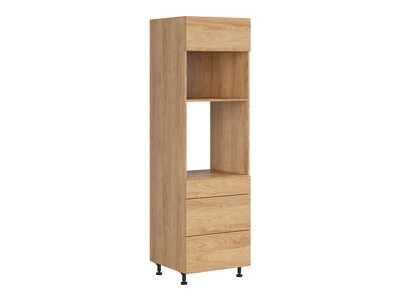 Szafka pod zabudowę piekarnika Hamper 60 cm z szufladami cichy domyk dąb hikora 398926