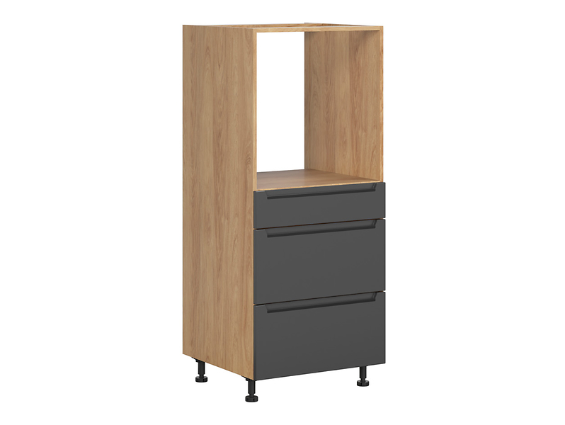 Szafka pod zabudowę piekarnika Iris 60 cm z szufladami cichy domyk grafitowa 454703