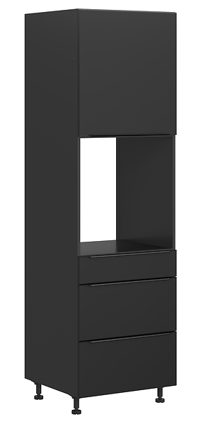 Szafka pod zabudowę piekarnika Sole L6 60 cm z szufladami cichy domyk czarny mat 384829