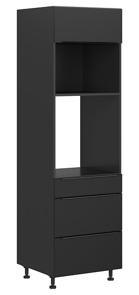 Szafka pod zabudowę piekarnika Sole L6 60 cm z szufladami cichy domyk czarny mat 384925