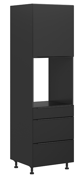 Szafka pod zabudowę piekarnika Sole L6 60 cm z szufladami cichy domyk czarny mat 384928