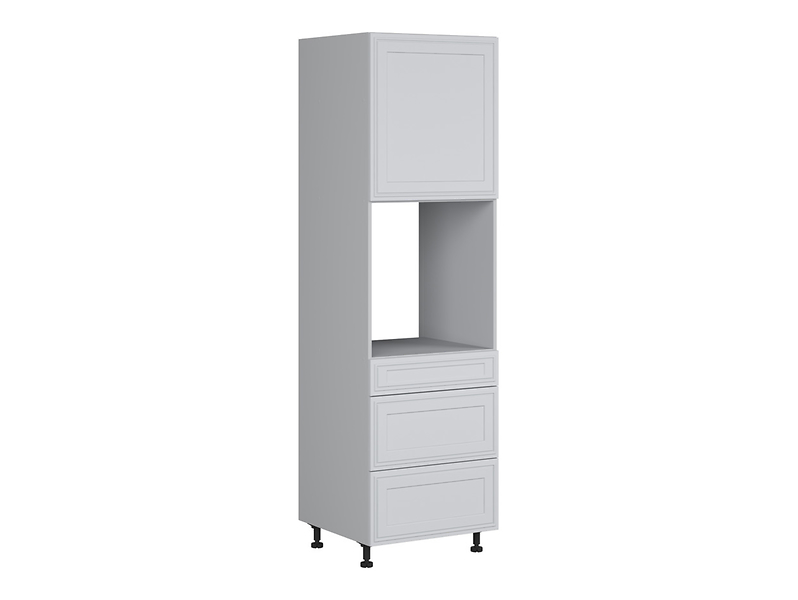 Szafka pod zabudowę piekarnika Verdi 60 cm wysoka prawa z szufladami cichy domyk jasny szary mat/szary grenola 926936