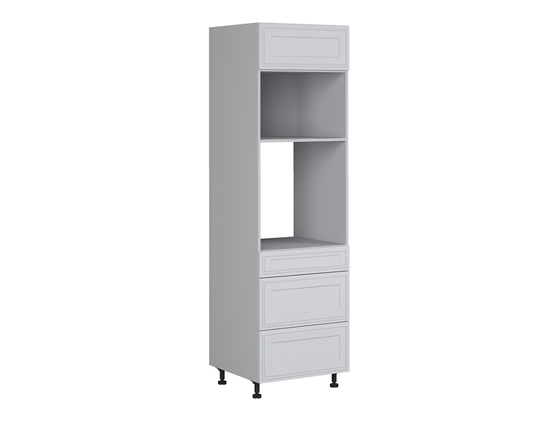 Szafka pod zabudowę piekarnika Verdi 60 cm wysoka z szufladami cichy domyk jasny szary mat/szary grenola 926935