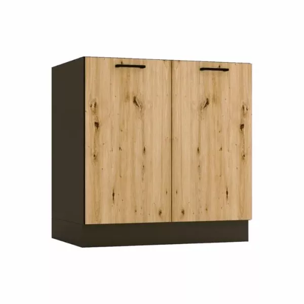Szafka pod zlew ANIKA D80ZL grafitowa/dąb artisan 412454
