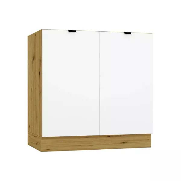 Szafka pod zlew GIANNA D80ZL biała alaska/dąb artisan 420378