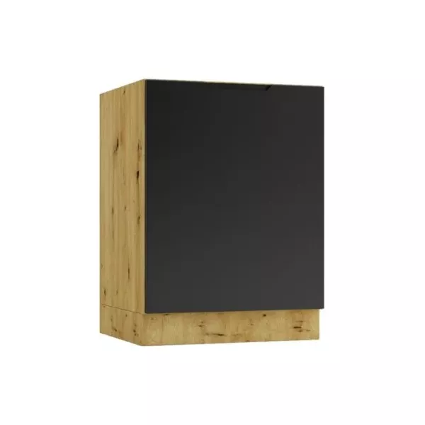 Szafka pod zlew ISABEL D60ZL P/L czarny mat/dąb artisan 412309