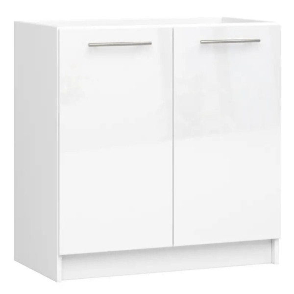 Szafka pod zlewozmywak, KLARA, 80x46x82 cm, biały, połysk | TYLETEGOTU 989048