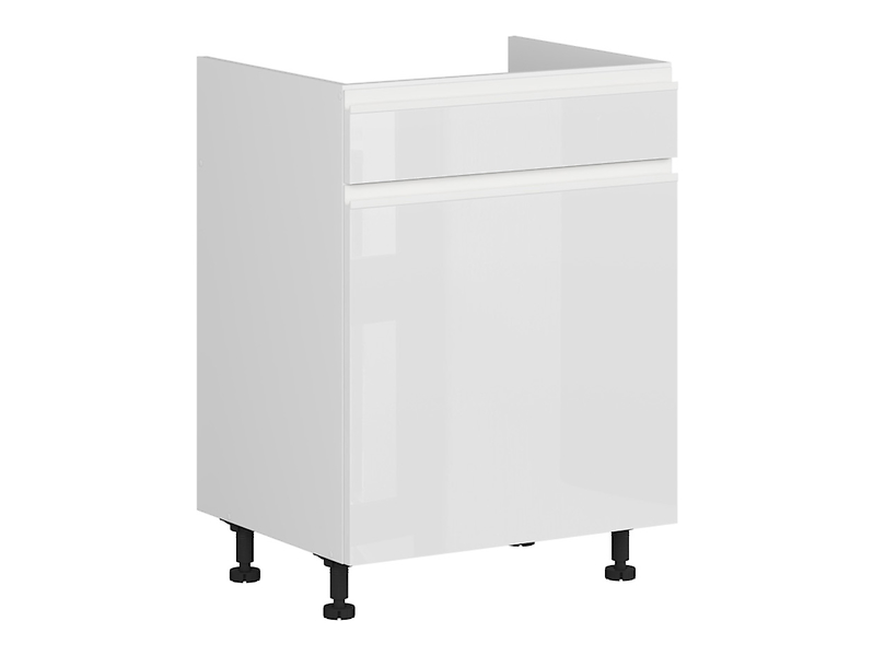 Szafka pod zlewozmywak Sole 60 cm z szufladą cichy domyk biały połysk 32787