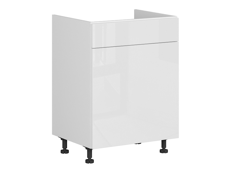 Szafka pod zlewozmywak Top Line 60 cm z szufladą cichy domyk biały połysk 36802