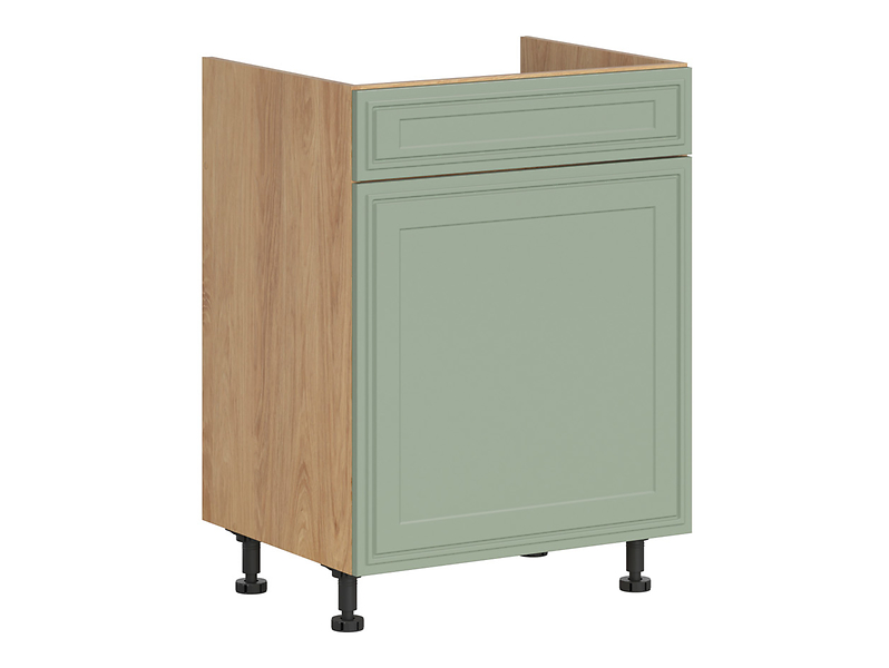 Szafka pod zlewozmywak Verdi 60 cm z szufladą cichy domyk dąb hikora/szałwia mat 926373