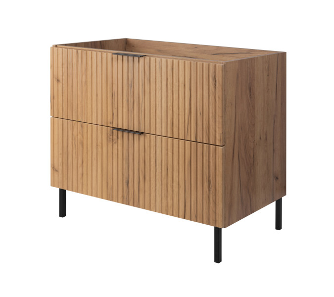 Szafka podumywalkowa, dąb Craft 80 x 77 x 46 cm, bez blatu, czarne nogi 1060258