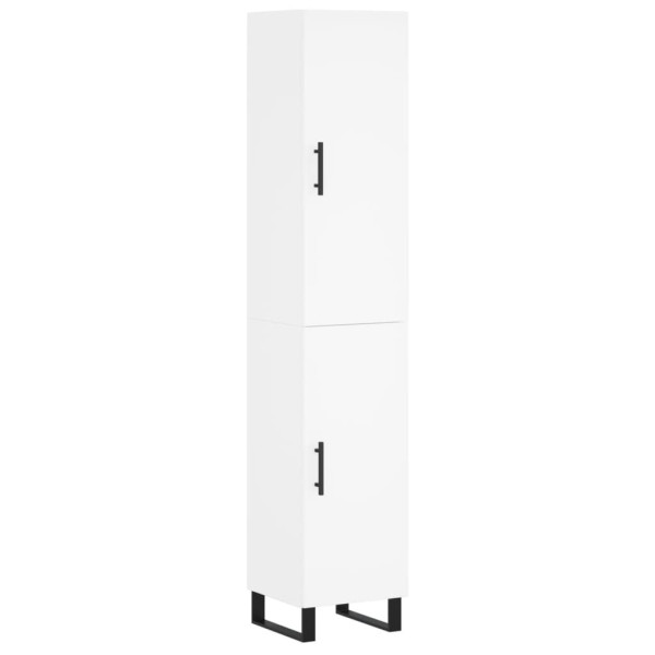Szafka Regał Biała z Drzwiami 34.5x34x180 cm do Salonu Pokoju 742540