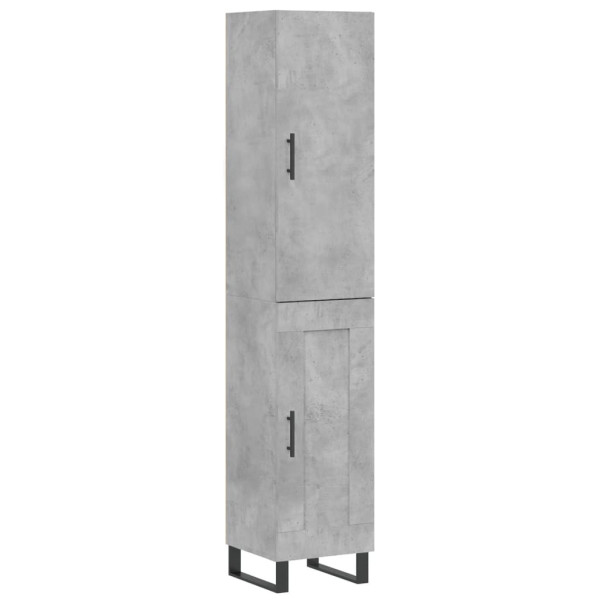 Szafka Regał Komoda Szara Beton z Drzwiami 34.5x34x180 cm do Salonu Pokoju 741426