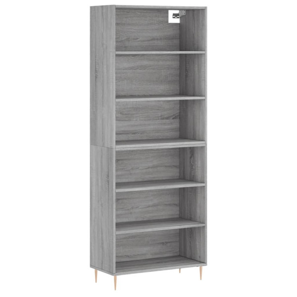 Szafka Regał Szara 69.5x32.5x180 cm do Salonu Pokoju Sypialni 740259