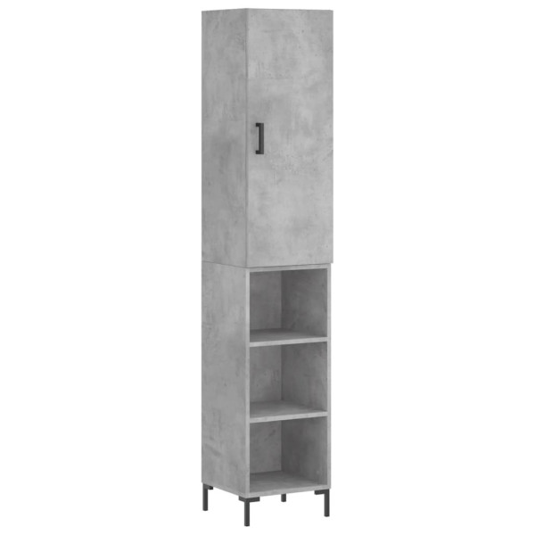 Szafka Regał Szara Beton z Drzwiami 34.5x34x180 cm do Salonu Pokoju 747872