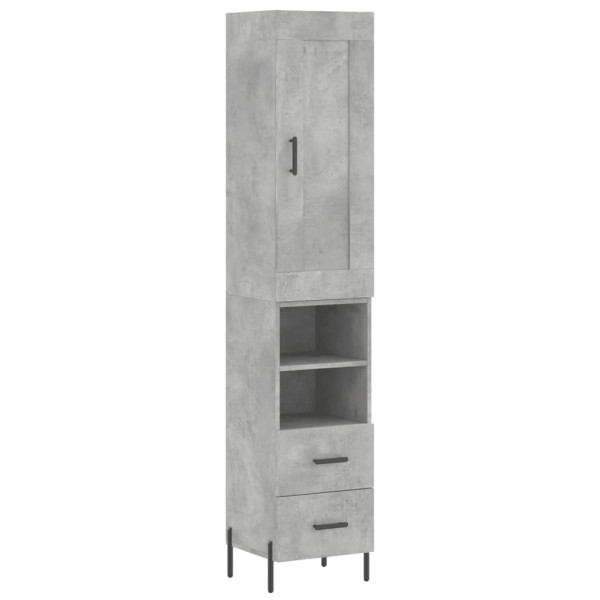 Szafka Regał Szara Beton z Drzwiami 34.5x34x180 cm do Salonu Pokoju 747876