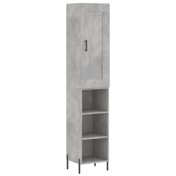 Szafka Regał Szara Beton z Drzwiami 34.5x34x180 cm do Salonu Pokoju 747878