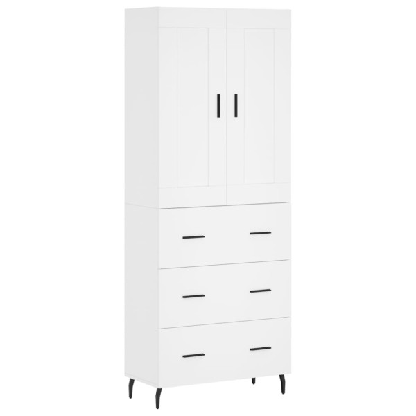 Szafka Regał Witrynka Biała z Drzwiami 69.5x34x180 cm do Salonu Pokoju 740589