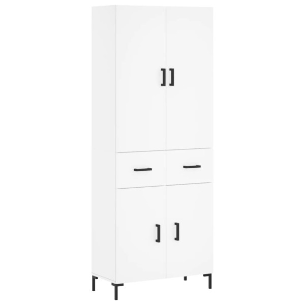 Szafka Regał Witrynka Biała z Drzwiami 69.5x34x180 cm do Salonu Pokoju 741764