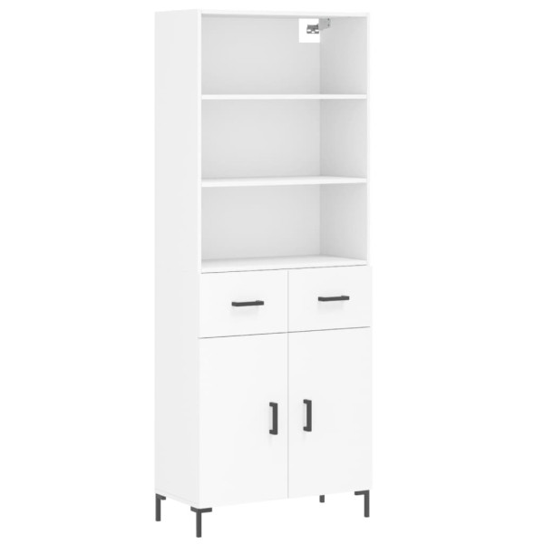 Szafka Regał Witrynka Biała z Drzwiami 69.5x34x180 cm do Salonu Pokoju 743934