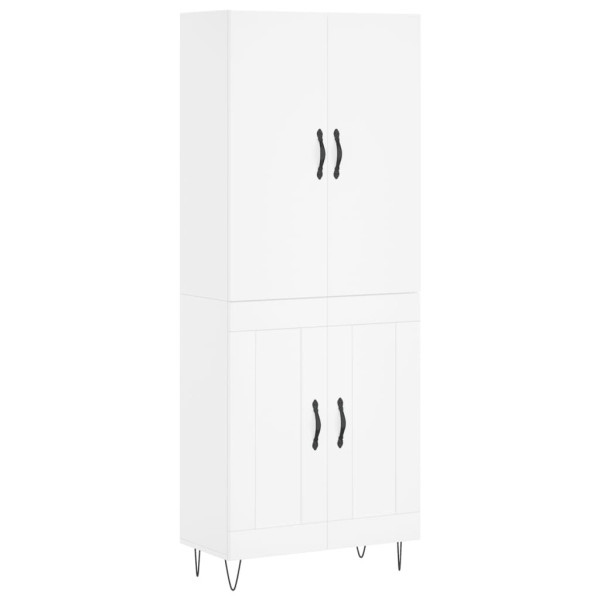 Szafka Regał Witrynka Biała z Drzwiami 69.5x34x180 cm do Salonu Pokoju 741405