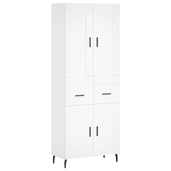 Szafka Regał Witrynka Biała z Drzwiami 69.5x34x180 cm do Salonu Pokoju 741407