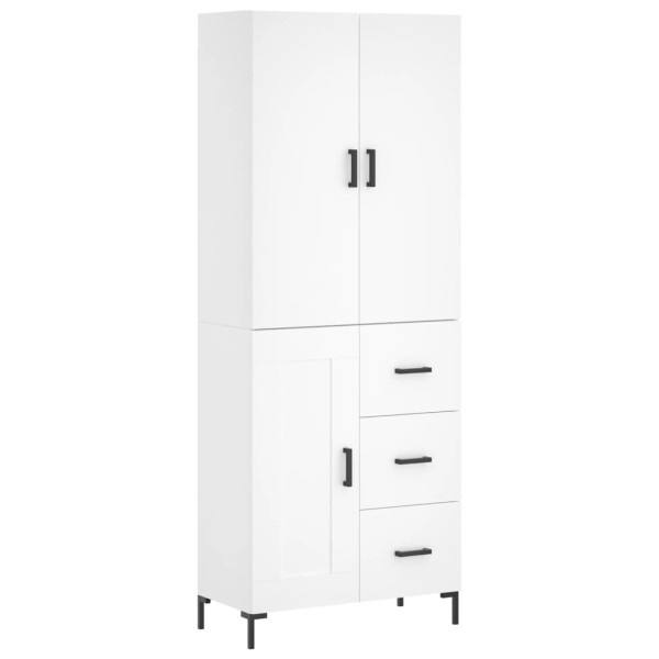 Szafka Regał Witrynka Biała z Drzwiami 69.5x34x180 cm do Salonu Pokoju 741413