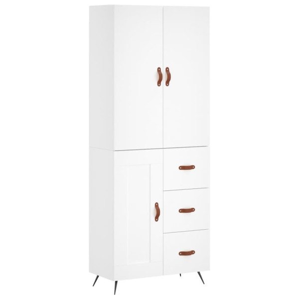 Szafka Regał Witrynka Biała z Drzwiami 69.5x34x180 cm do Salonu Pokoju 741421