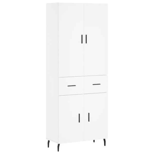 Szafka Regał Witrynka Biała z Drzwiami 69.5x34x180 cm do Salonu Pokoju 741740