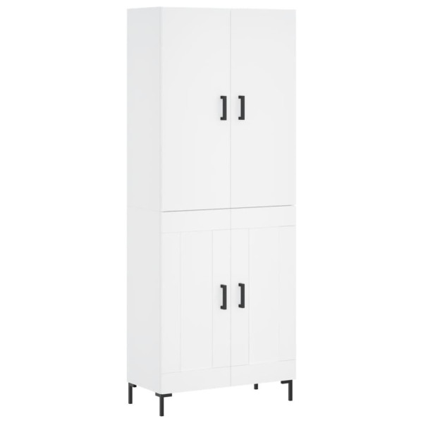 Szafka Regał Witrynka Biała z Drzwiami 69.5x34x180 cm do Salonu Pokoju 741745