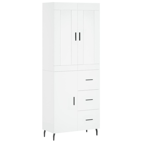 Szafka Regał Witrynka Biała z Drzwiami 69.5x34x180 cm do Salonu Pokoju 740581