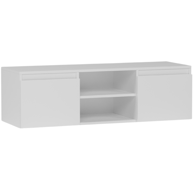 Szafka RTV 120 cm 2 drzwi 2 półki FRAMIRE RTV biała 946880