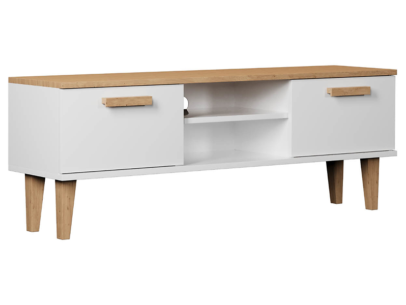 Szafka RTV 120 cm Denver z 2 drzwiami i półką biała 102354