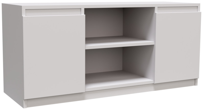 Szafka RTV 120 cm do salonu z półkami MONTEGO biała 722275