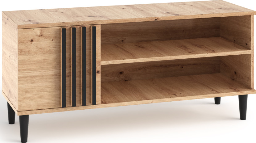 Szafka RTV 120 cm na nóżkach pod telewizor z szafką LERON dąb artisan 992483