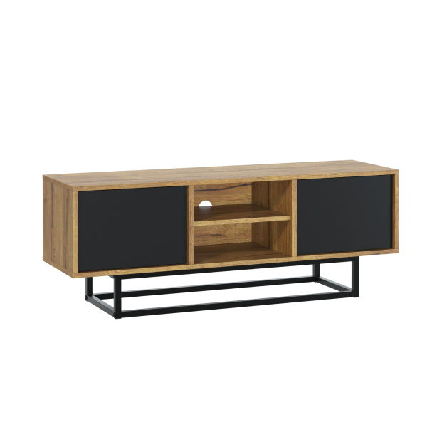 Szafka RTV 120cm Loft ONE FURNITURE Laminat Dębowy & Czarny 202538