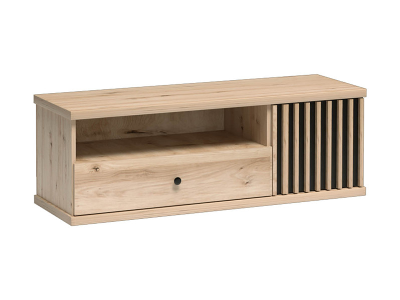 Szafka RTV 124 cm CALI C-7 lamele 1 szuflada 1 półka 1 drzwi dąb artisan 134800